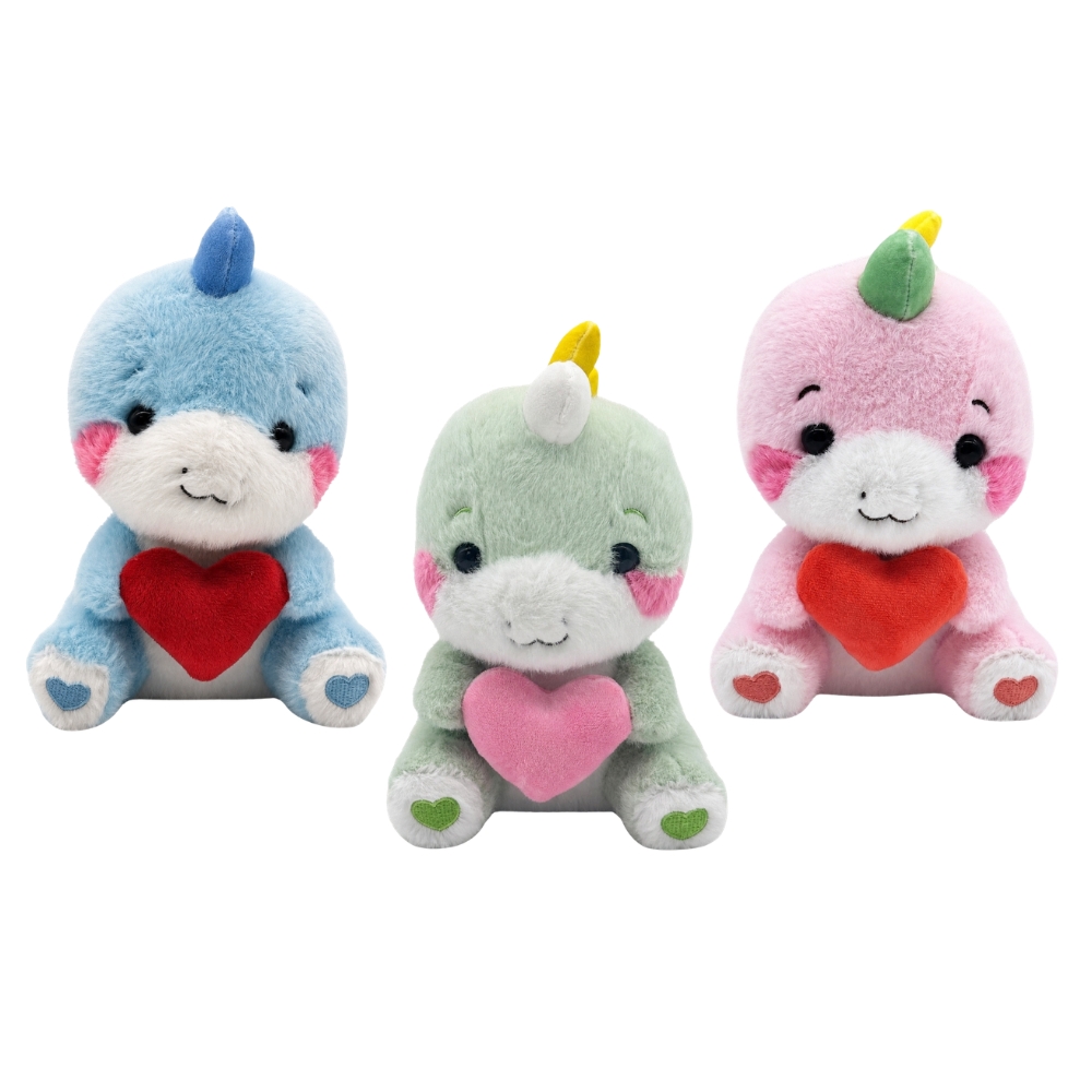 Image Valentine Baby Dino, 21 cm - 3 asst. pink, blue, green